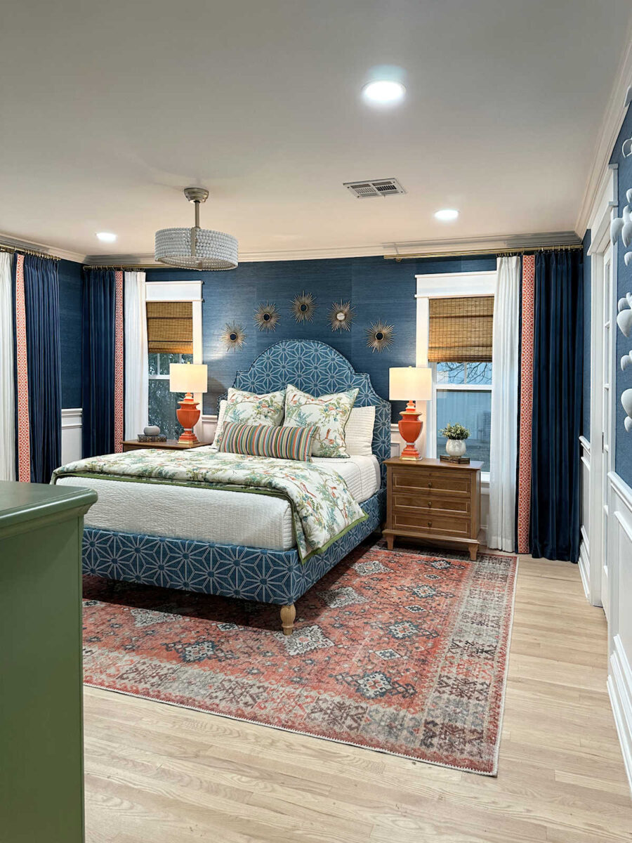 Statement floral wallpaper used as a feature wall